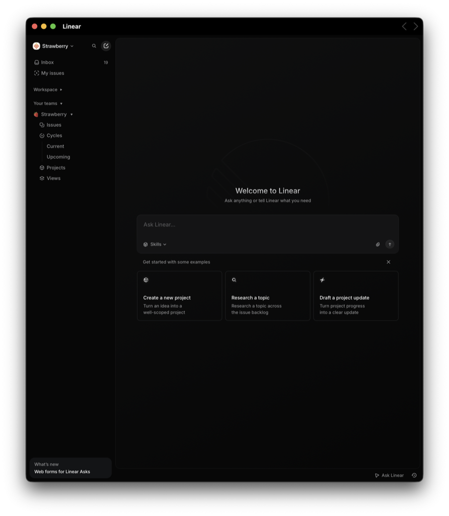 Linear running natively in Cachy
